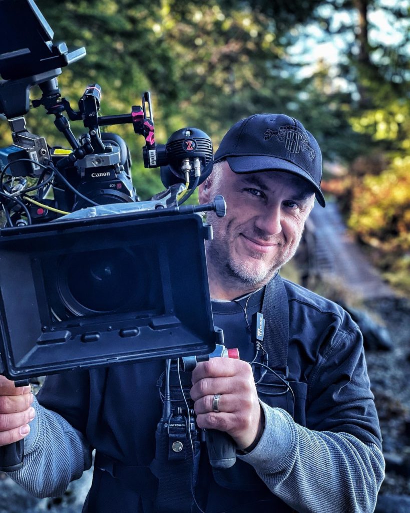Robert Jolley on set with camera equipment