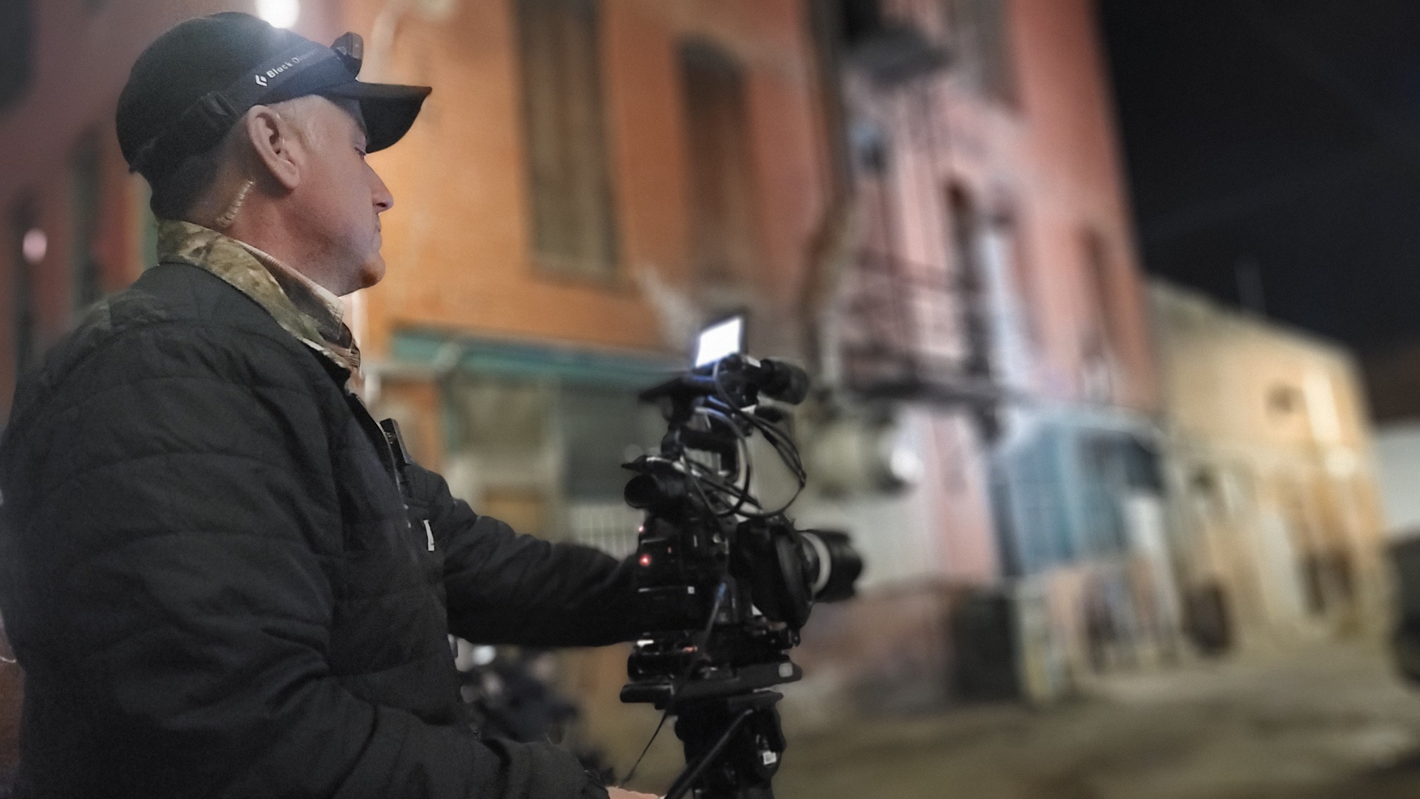 Robert Jolley filming on location